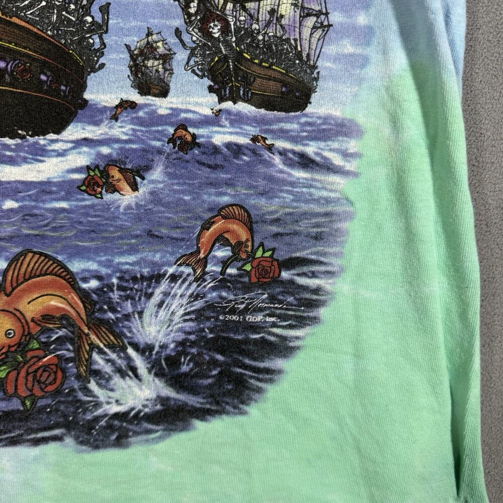 Liquid Blue Grateful Dead Sz M Ship Of Fools Vintage 2001 Tie Dye T Shirt Bears - Picture 3 of 8